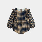 CERA UNA VOLTA NINA CHECK PLAID RUFFLE ROMPER